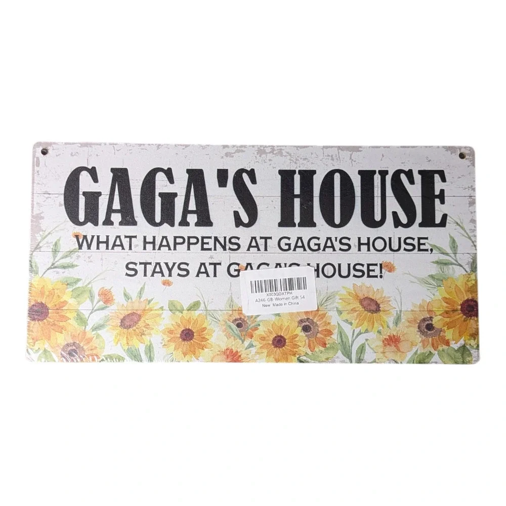 Gaga's House Rules Sign Funny Gift Home Decor Grandma Nana Reto Design New